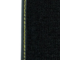 Black Floor Mats for Ferrari 488 Spider (2016-2022) with Yellow Leather