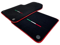 Black Floor Mats For Ferrari 599 Coupe 2006-2012 With Red Trim - AutoWin