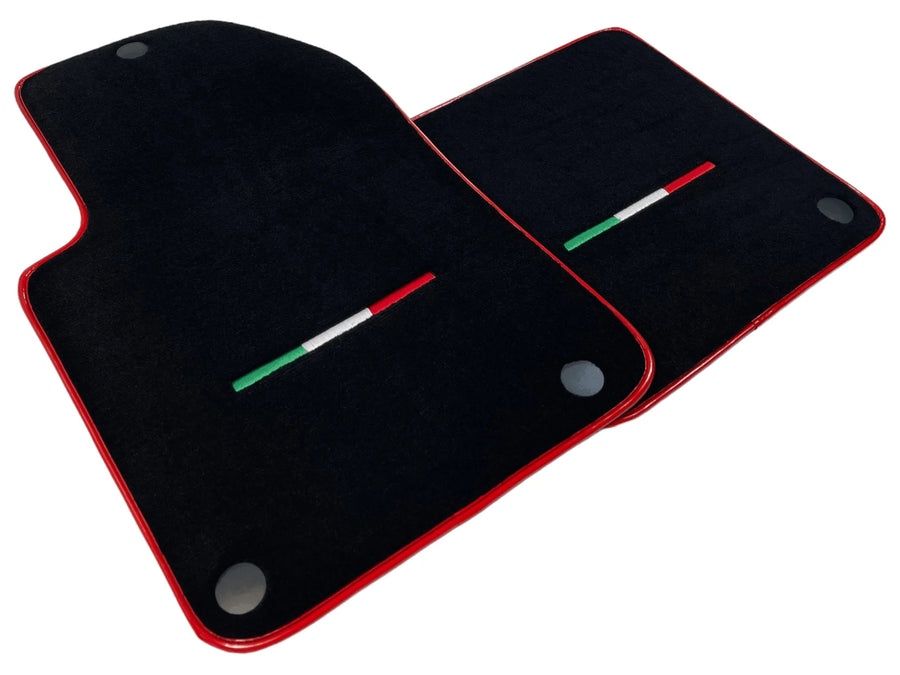 Black Floor Mats For Ferrari 599 Coupe 2006-2012 With Red Trim - AutoWin