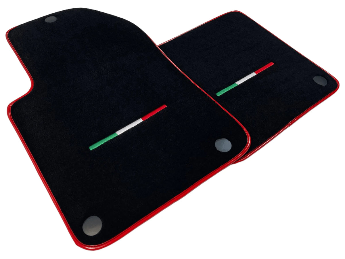 Black Floor Mats For Ferrari 599 Coupe 2006-2012 With Red Trim - AutoWin