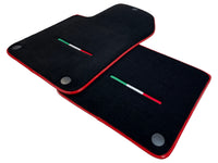 Black Floor Mats For Ferrari 599 Coupe 2006-2012 With Red Trim - AutoWin