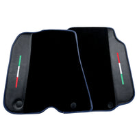 Black Floor Mats for Ferrari 812 GTS (2019-2023) with Carbon Leather | Blue Trim