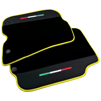 Black Floor Mats for Ferrari F12 Berlinetta (2012-2022) with Leather - AutoWin