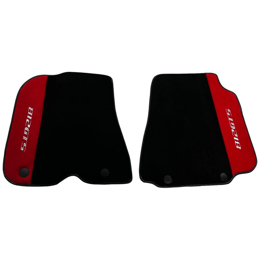 Black Floor Mats for Ferrari 812 GTS (2019-2023) with Red Alcantara Leather - AutoWin
