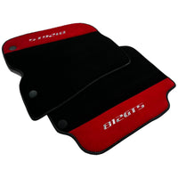Black Floor Mats for Ferrari 812 GTS (2019-2023) with Red Alcantara Leather - AutoWin