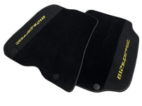 Black Floor Mats For Ferrari 812 Superfast With Alcantara Leather Yellow Edition - AutoWin