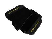 Black Floor Mats For Ferrari 812 Superfast With Alcantara Leather Yellow Edition - AutoWin
