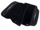 Black Floor Mats For Ferrari F12 Berlinetta (2012-2022) With Alcantara Leather Yellow Edition - AutoWin