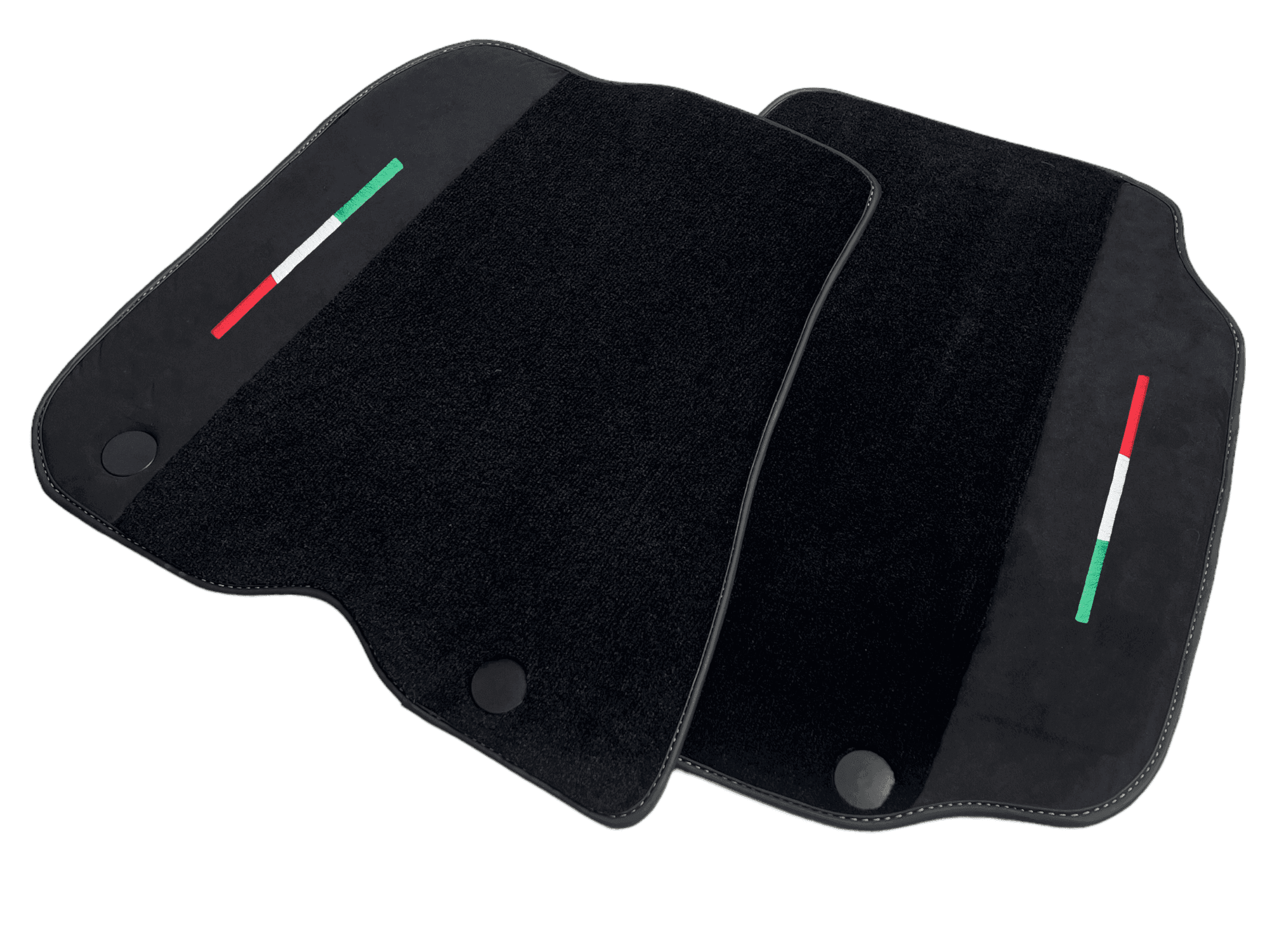 Black Floor Mats For Ferrari F12 Berlinetta (2012-2022) With Alcantara Leather Yellow Edition - AutoWin