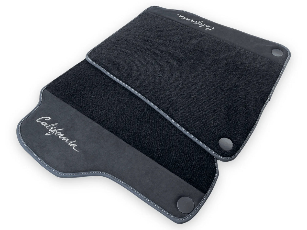Black Floor Mats For Ferrari California 2008-2014 With Alcantara - AutoWin