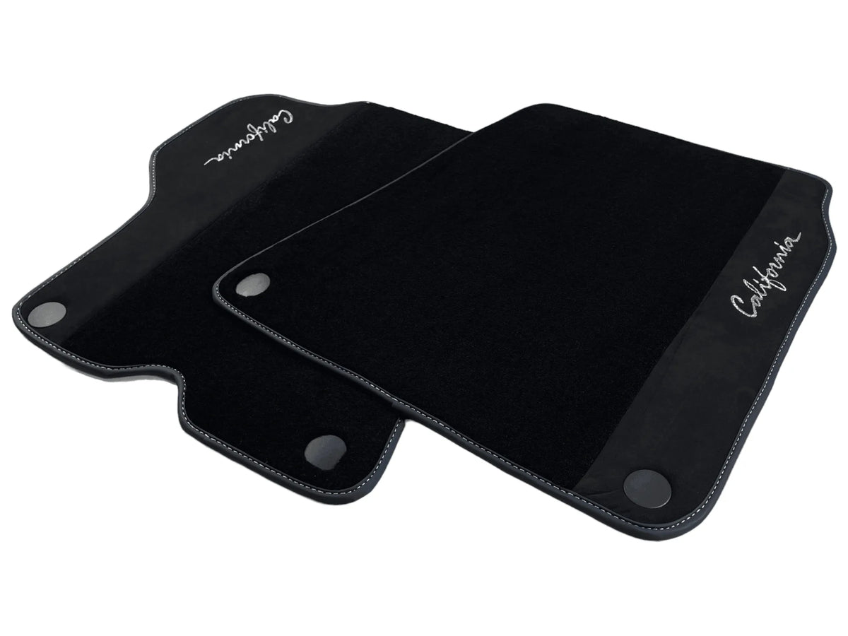 Black Floor Mats For Ferrari California 2008-2014 With Alcantara - AutoWin