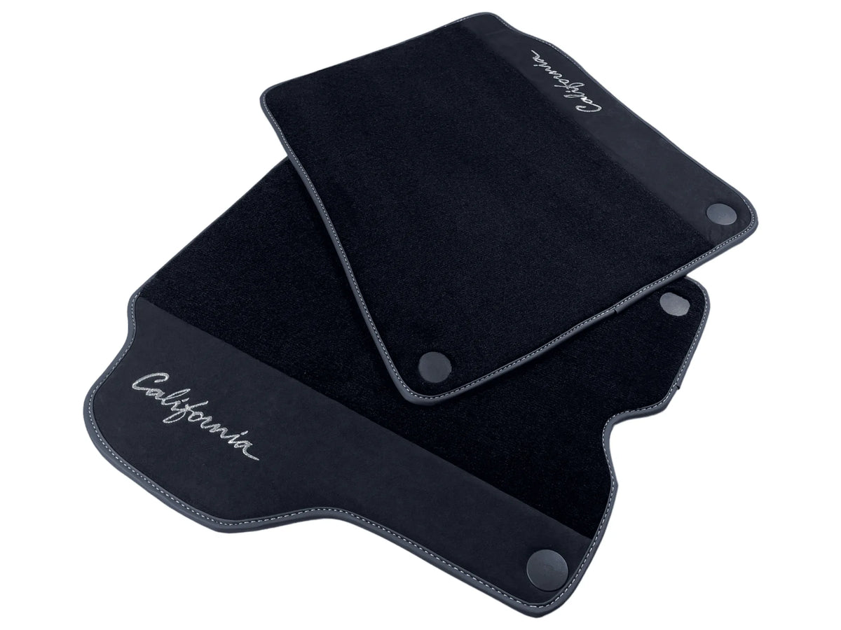 Black Floor Mats For Ferrari California 2008-2014 With Alcantara - AutoWin