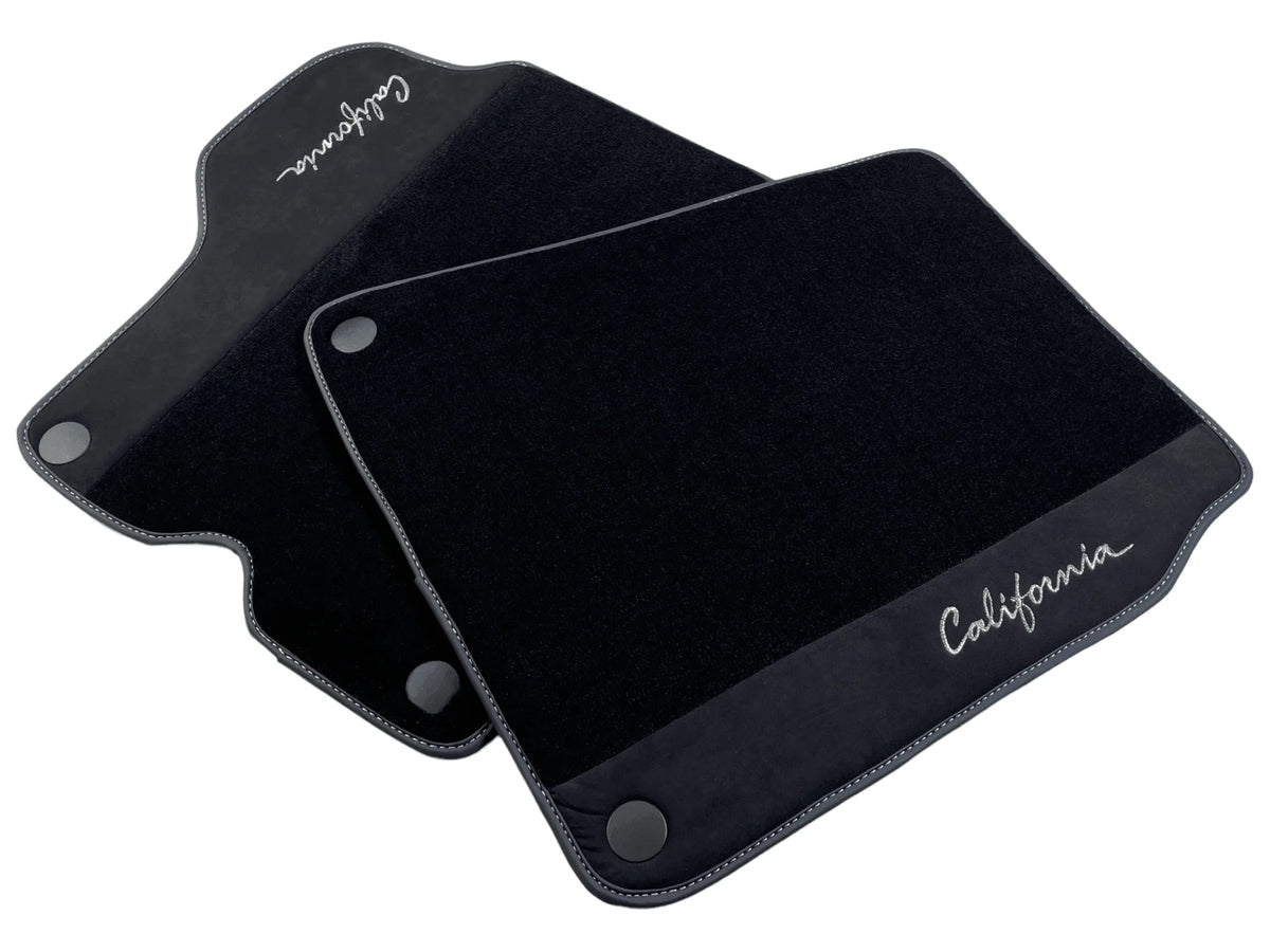 Black Floor Mats For Ferrari California 2008-2014 With Alcantara - AutoWin