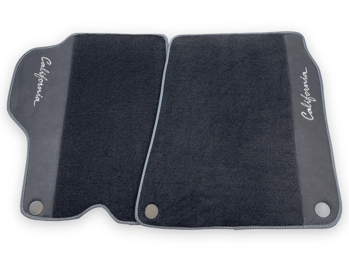 Black Floor Mats For Ferrari California 2008-2014 With Alcantara - AutoWin