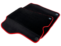 Black Floor Mats For Ferrari California 2008-2014 With Alcantara Red Trim - AutoWin