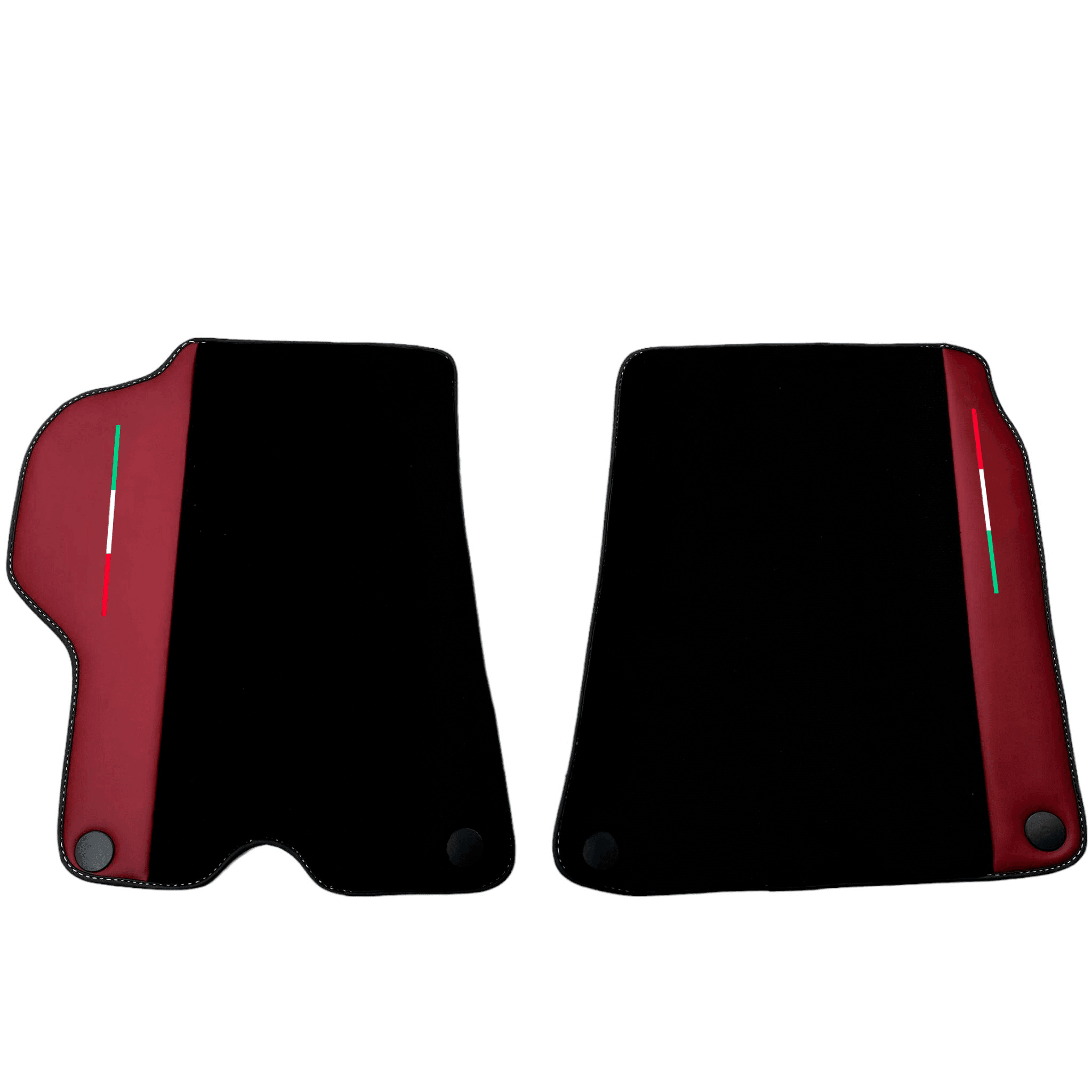 Black Floor Mats for Ferrari California (2008-2014) with Bordeaux Nappa Leather - AutoWin