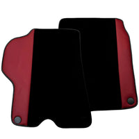Black Floor Mats for Ferrari California (2008-2014) with Bordeaux Nappa Leather - AutoWin