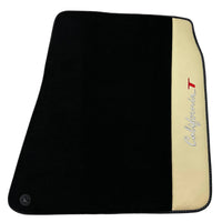 Black Floor Mats for Ferrari California T (2015–2018) Crema Nappa Leather - AutoWin