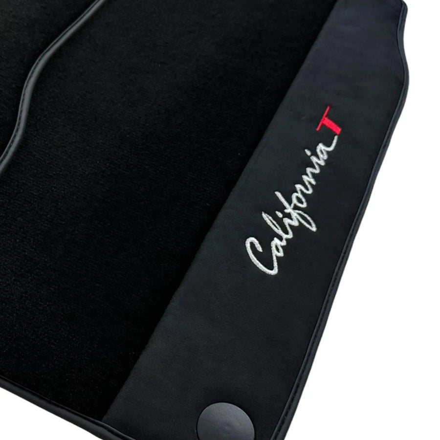 Black Floor Mats For Ferrari California T 2015–2018 with Black Alcantara - AutoWin