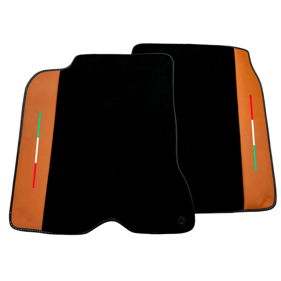 Black Floor Mats for Ferrari California T (2015-2018) with Cuoio Nappa Leather - AutoWin