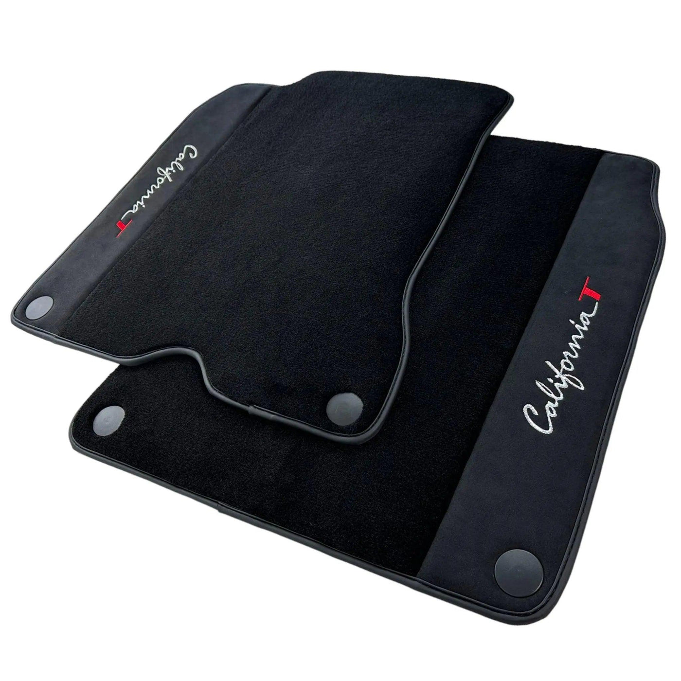 Black Floor Mats For Ferrari California T 2015–2018 with Black Alcantara - AutoWin