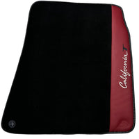 Black Floor Mats for Ferrari California T (2015–2018) Bordeaux Nappa Leather - AutoWin