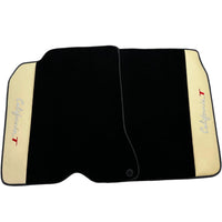 Black Floor Mats for Ferrari California T (2015–2018) Crema Nappa Leather - AutoWin