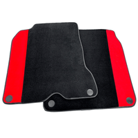 Black Floor Mats For Ferrari California T (2015-2018) with Red Alcantara Leather - AutoWin