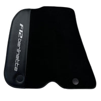 Black Floor Mats for Ferrari F12 Berlinetta (2012-2022) with Carbon Leather - AutoWin