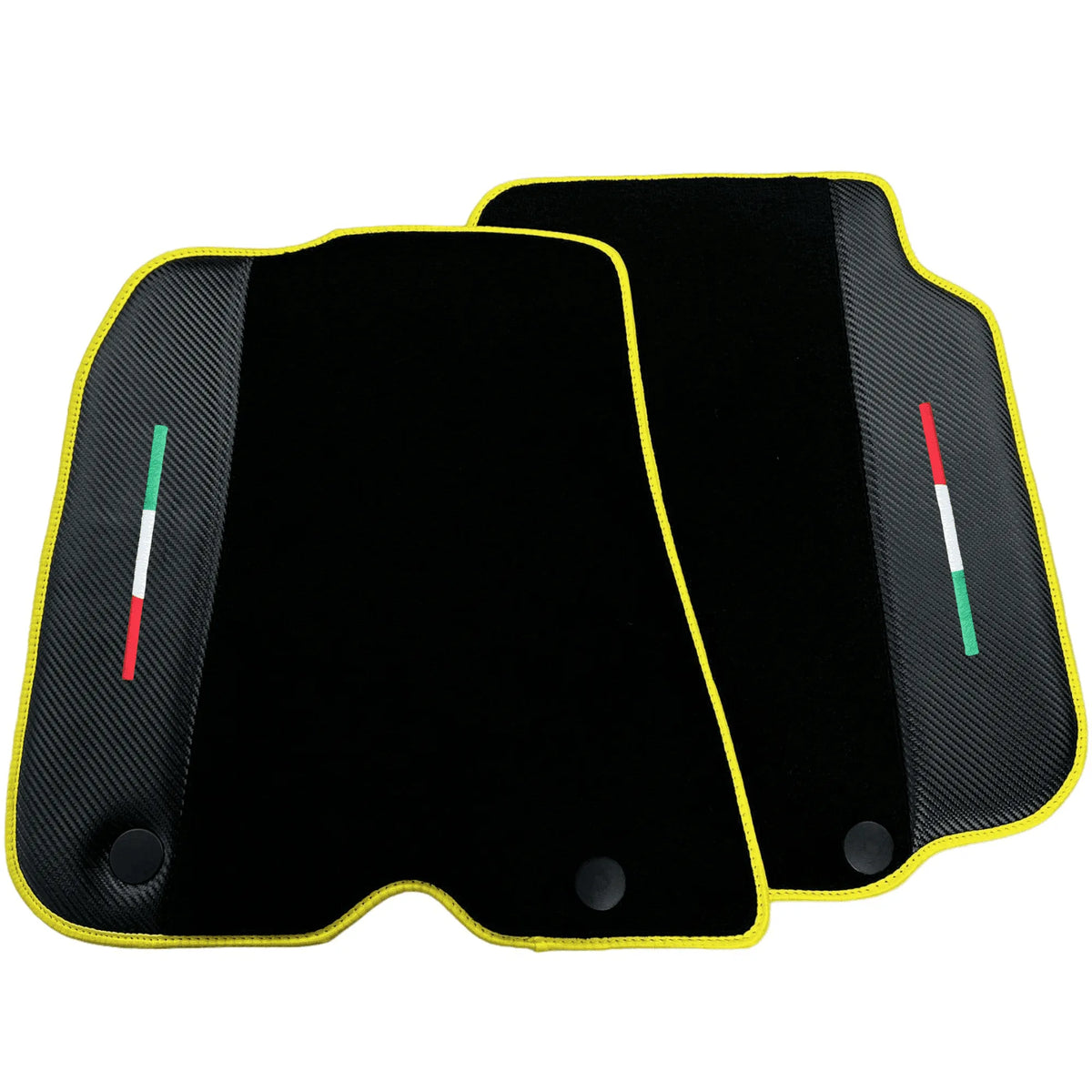 Black Floor Mats for Ferrari F12 Berlinetta (2012-2022) with Carbon Leather - AutoWin