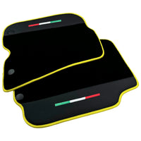 Black Floor Mats for Ferrari F12 Berlinetta (2012-2022) with Leather - AutoWin