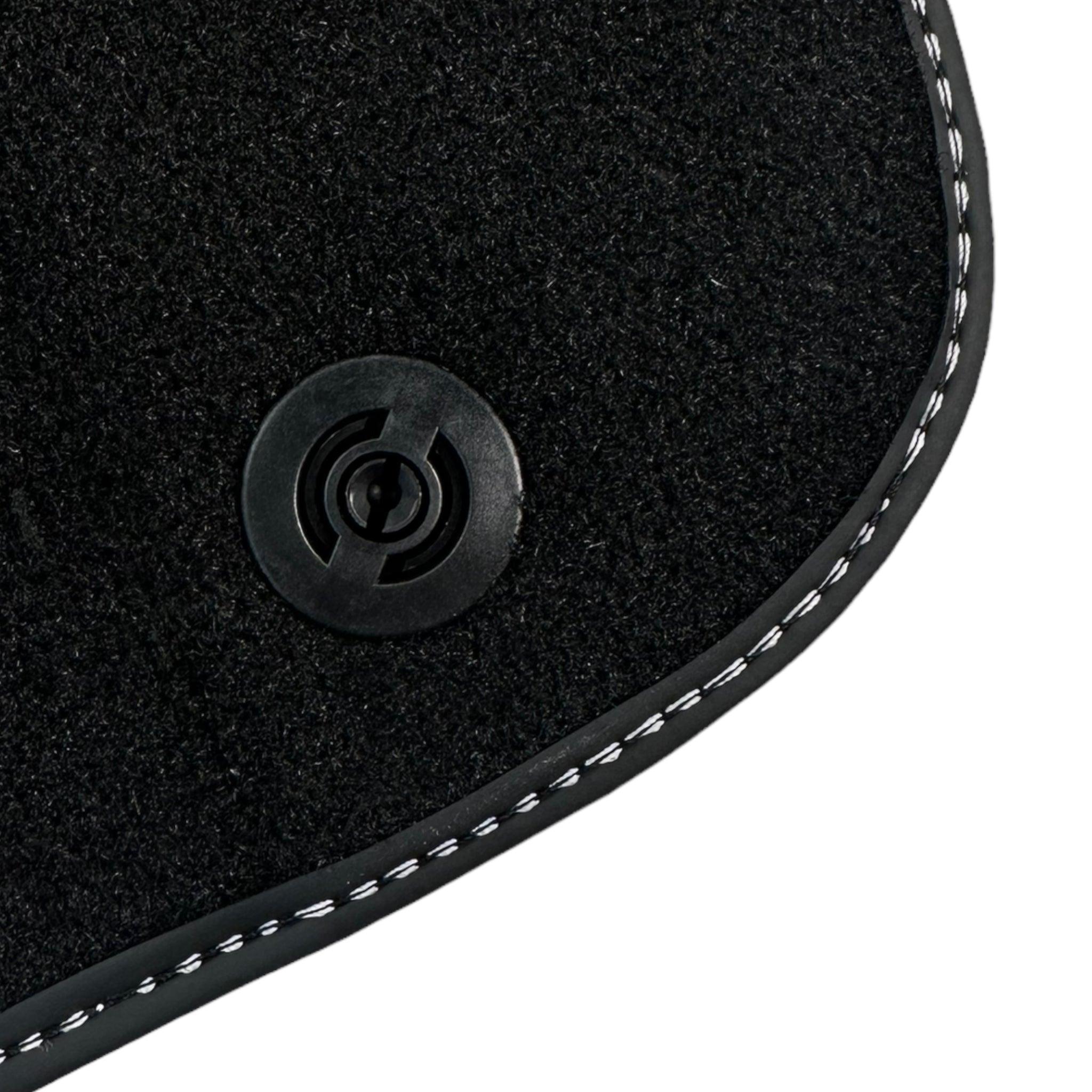 Black Floor Mats for Ferrari F12 Berlinetta (2012-2022) with Red Alcantara Leather - AutoWin
