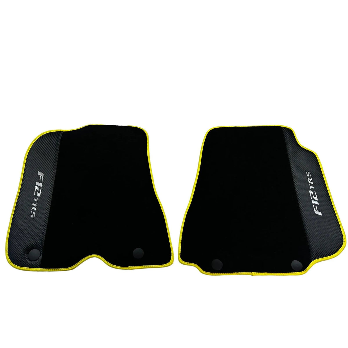 Black Floor Mats for Ferrari F12 TRS (2014) with Carbon Leather - AutoWin