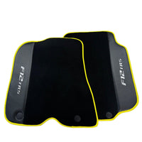 Black Floor Mats for Ferrari F12 TRS (2014) with Carbon Leather - AutoWin