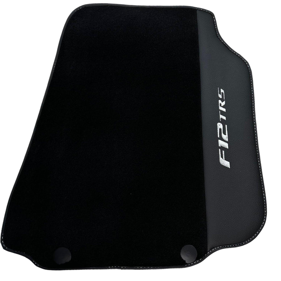Black Floor Mats for Ferrari F12 TRS (2014) with Leather - AutoWin