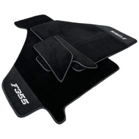 Black Floor Mats For Ferrari F355 1994-1999 With Alcantara Leather - AutoWin