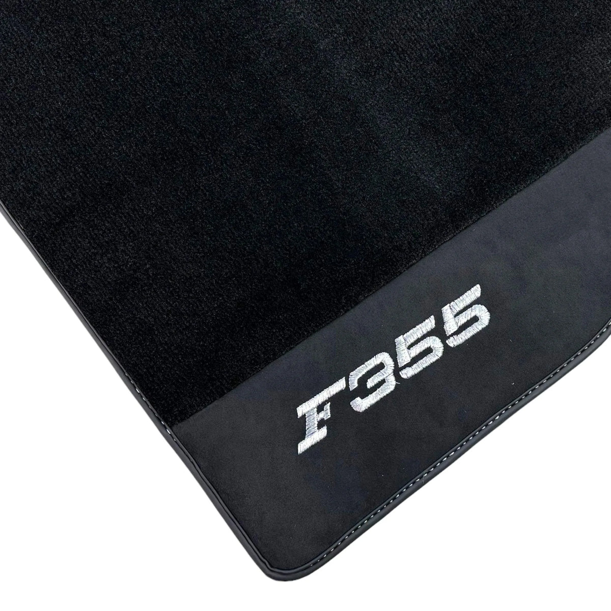 Black Floor Mats For Ferrari F355 1994-1999 With Alcantara Leather - AutoWin