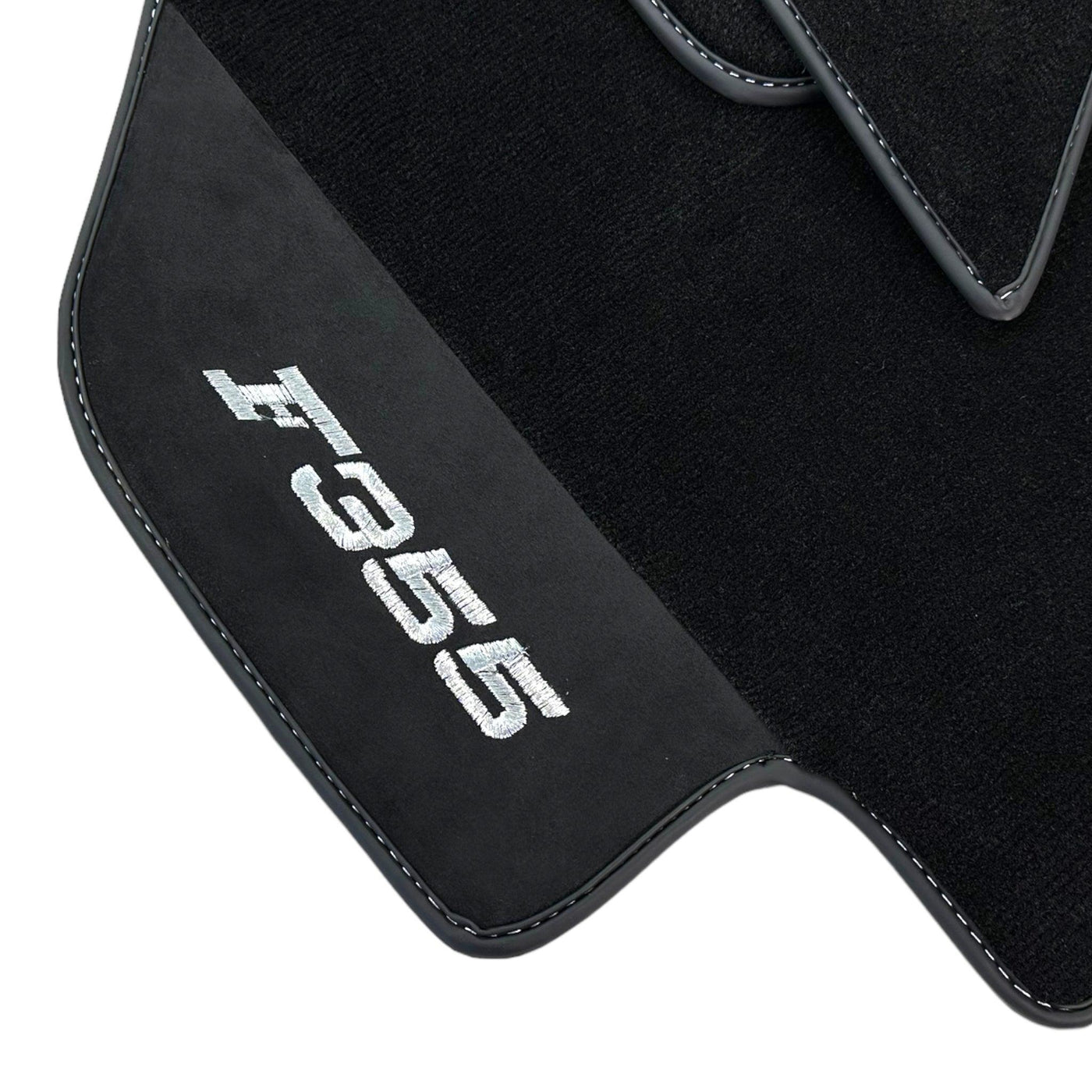 Black Floor Mats For Ferrari F355 1994-1999 With Alcantara Leather - AutoWin