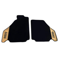 Black Floor Mats for Ferrari F430 (2004-2009) with Gold Leather
