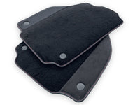 Black Floor Mats For Ferrari F8 Tributo 2019-2022 With Alcantara Leather