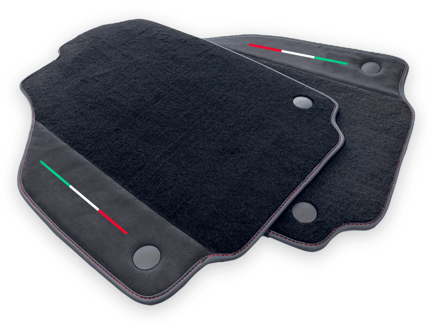 Black Floor Mats For Ferrari F8 Tributo 2019-2022 With Alcantara Leather - AutoWin