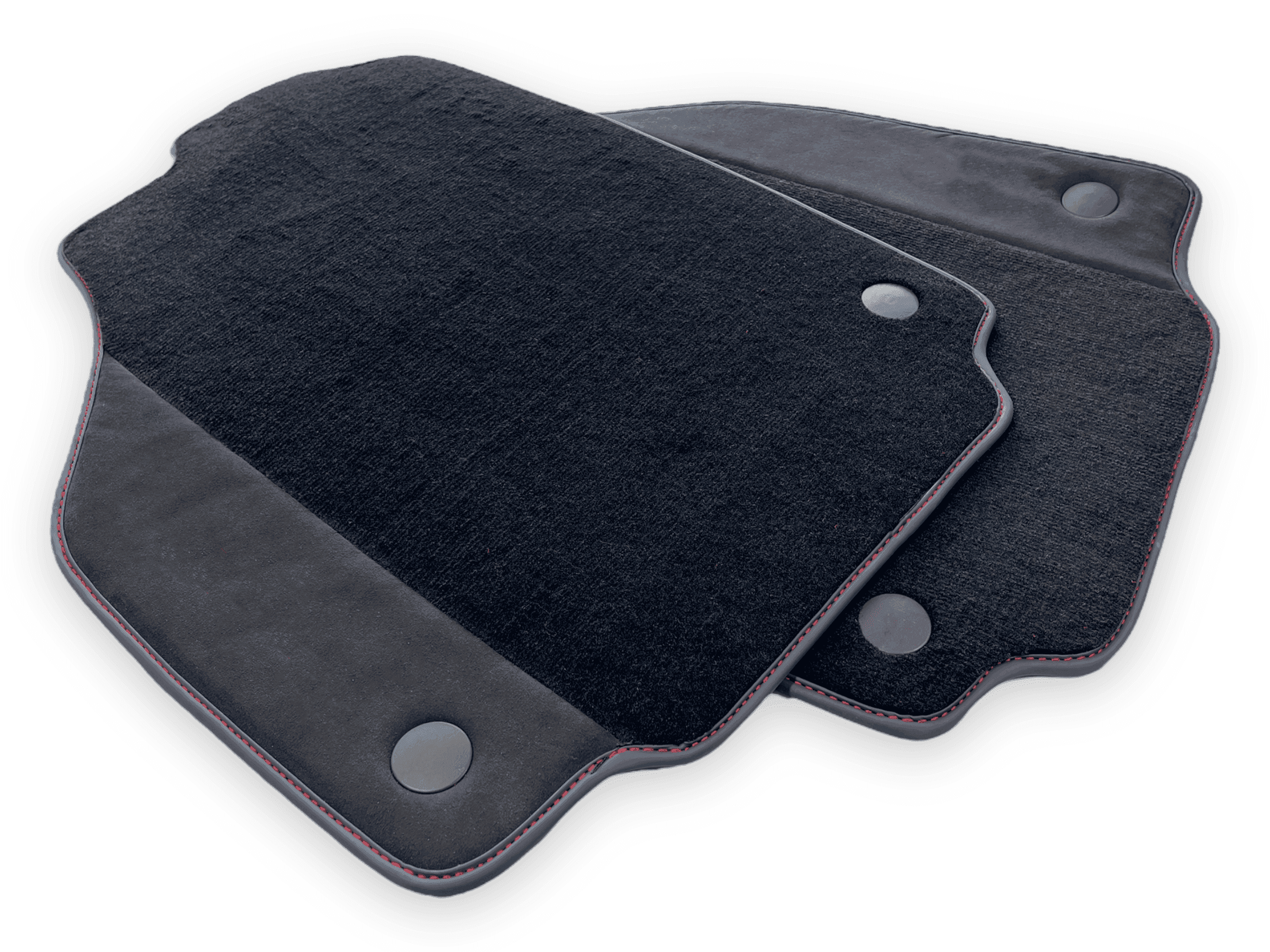 Black Floor Mats For Ferrari F8 Spider 2019-2023 With Alcantara Leather - AutoWin