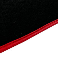 Black Floor Mats For Ferrari GTC4 Lusso (2016-2023) with Leather and Red Trim - AutoWin