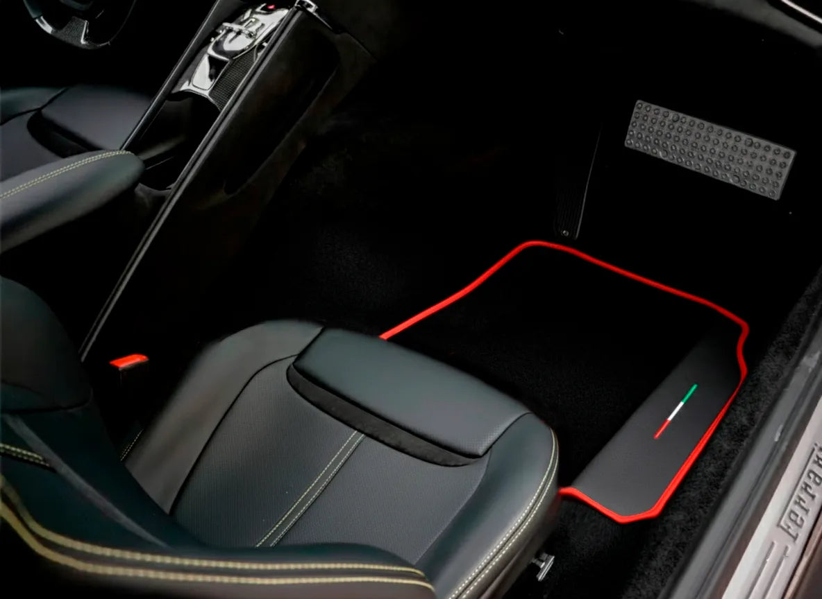 Interior look of floor mats for Black Floor Mats For Ferrari GTC4 Lusso (2016-2023)