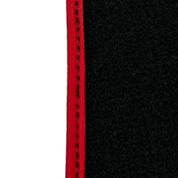 Black Floor Mats For Ferrari GTC4 Lusso (2016-2023) with Leather and Red Trim - AutoWin