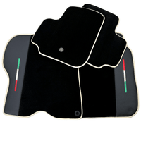 Black Floor Mats For Ferrari GTC4 Lusso (2016-2023) with Leather | Beige Trim - AutoWin