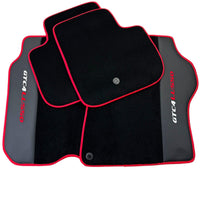 Black Floor Mats for Ferrari GTC4 Lusso with Leather and Red Trim | Right Hand Drive - AutoWin