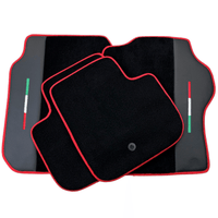 Black Floor Mats for Ferrari GTC4 Lusso with Leather and Red Trim | Right Hand Drive - AutoWin