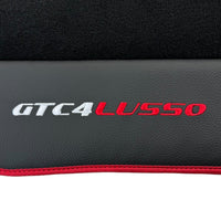 Black Floor Mats for Ferrari GTC4 Lusso with Leather and Red Trim | Right Hand Drive - AutoWin