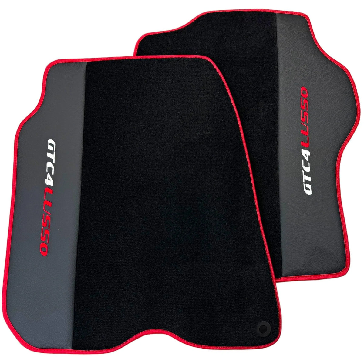 Black Floor Mats for Ferrari GTC4 Lusso with Leather and Red Trim | Right Hand Drive - AutoWin